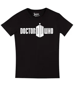 Прикольные футболки: Доктор Кто - лого на черной